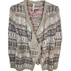 Aeropostale Knit Cardigan Sweater Open Front Aztec‎ Boho Women Holiday Cozy